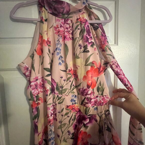 Eliza J Womens Dress Floral Halter Maxi Ruffle Size 16 - Picture 7 of 9